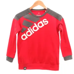 アディダス adidas トレーナー スゥエット 140 ロゴ 長袖 赤 レッド /NU ■ECG003