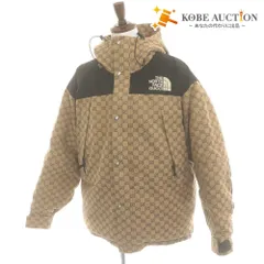 ● GUCCI x THE NORTH FACE グッチ ノースフェイス コラボ ダウンジャケット 長袖 アウター GG柄 イタリア製 メンズ L ベージュ系 黒のサムネイル