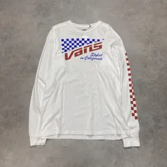 GQ5701◇VANS : チェッカーフラッグロゴ 長袖Tシャツ◇M◇白 バンズ ロンT LS Teeのサムネイル