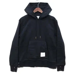 トムブラウン THOM BROWNE センターバック ストライプ プルオーバー フーディ スウェット パーカー ネイビー 1のサムネイル