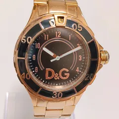 D&G DOLCE&GABBANA メンズ腕時計 42mm ゴールド ブラック クォーツ 稼働品のサムネイル