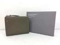 26g-607k【中古】MARGARET HOWELL idea マーガレット ハウエル アイデア　セザー　L字ファスナー　折り財布　二つ折り財布　カーキのサムネイル