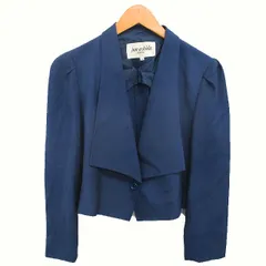 ジュンアシダ jun ashida ジャケット トライアングルカラー 背抜き シルク 9 ネイビー 紺 /TT ■GY06のサムネイル