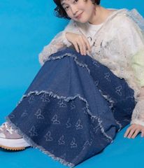 562219：深海のコンサート柄 ベルト付きデニムシャツワンピース - メルカリ