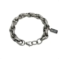 ディーゼル DIESEL スクエアロゴプレート ブレスレット シルバー ステンレススチール メンズ【中古】のサムネイル