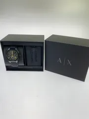 【中古品】 ARMANI EXCHANGE アルマーニエクスチェンジ クロノグラフウォッチ ブラックシリコン＆ラゲッジタグ AX7165SET 腕時計 メンズ ウォッチ 【197-260603-em-20-min】のサムネイル