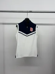 (2) レディース PEARLY GATES パーリーゲイツ ゴルフ 斜めボーダー ストライプ 接触冷感 ノースリーブ Tシャツ