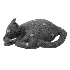 mina perhonen ミナペルホネン necco cushion ねっこ ネコ レザー切替肉球 クッション グレー系【中古】のサムネイル