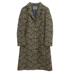 ETRO エトロ イタリア製 シルク混 金釦 リーフ総柄 ロングコート チェスターコート マルチカラー系 3【中古】のサムネイル