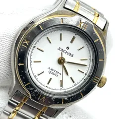 動作未確認　ユンハンス JUNGHANS　クォーツ腕時計　レディース　ASTRA　白文字盤　コンビベルトのサムネイル