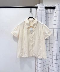 新品◇TICCA ティッカ レースチェック ジャガード半袖 シャツ ホワイト