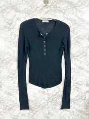 STYLEMIXER スタイルミキサー ヘンリーネックシアーニット ロングスリーブ サマーニット ブラック レディース◆Size Freeのサムネイル