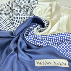 Yves Saint Laurent スカーフ シルク100% 格子柄 - メルカリ