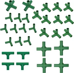 S.T.S.G 園芸 支柱 ジョイント コネクタ 接続 固定用具 ガーデニング 園芸用品 プラスチック (グリーン,  30個セット)のサムネイル
