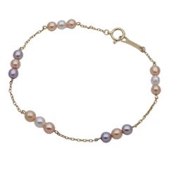タサキ TASAKI K18 ブレスレット 2連 淡水真珠 3色パール 美品 - メルカリ