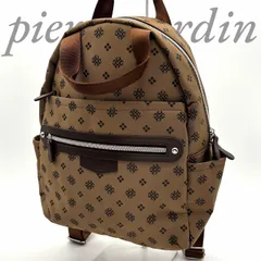 【B5621】 pierre cardin ピエールカルダン リュック ナイロン モノグラム ブラウン レディース ファスナーポケットのサムネイル