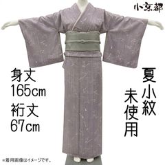 未着用！絹紗＊薄鼠色系＊つる竹垣文＊居敷当て付き＊夏物＊着物＊１６３ｃｍ＊裄６８ 未着用！絹紗＊薄鼠色系＊つる竹垣文＊居敷当て付き＊夏物＊着物