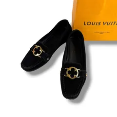 ルイヴィトン　LOUIS VUITTON フラワーモチーフ　ローファー　ドライビングシューズ　ブラック　ノワール　スエードレザー　36ハーフのサムネイル