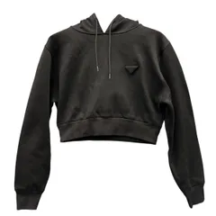 【6/2価格改定】PRADA 極美品 プラダ クロップド フーディ パーカー 長袖 ショート丈 2024年 134710 ブラック #M プルオーバー トライアングルロゴ 三角タグ レディース Aランク 中古 鑑定済 プラダパーカーのサムネイル