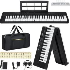新品未使用☆】電子ピアノ 折りたたみ 電子キーボード 61鍵盤 ブラック