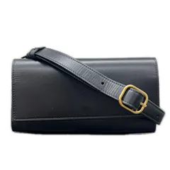 【6/2価格改定】THE ROW 希少 美品 ザロウ BELT FLAP BAG ベルト フラップ バッグ ショルダバッグ レザー ブラック ポシェット レディース ABランク 中古 鑑定済 ザロウバッグ【参考定価170,000円】のサムネイル