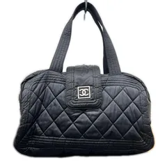 【6/2価格改定】CHANEL シャネル スポーツライン ミニボストンバッグ A29853 10番台シリアル ナイロン ブラック シルバー金具 ココマーク キルティング ハンドバッグ ショルダーバッグ ヴィンテージ Bランク 鑑定済 中古 シャネルバッグ