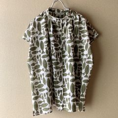 美品＊ミナペルホネンcactus コットン半袖Tシャツ L ライトブルー 日本