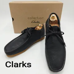 Clarks　クラークス　チャッカブーツ　Shacre Ⅱ Run　シェイカーブーツ　デッキシューズ　シボ加工　レザー　15522　UK8　ブラック/黒　箱付のサムネイル