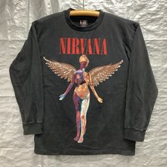 3758 Nirvana ニルヴァーナ インユーテロ ビッグプリント ロンT 黒 