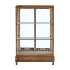 Glass display case, glass cabinet, antique, stylish, retro, natural, country, Nordic, display, reclaimed cedar wood, country, vintage style, apparel, general store fixture, width 66cm, height 99.5cm