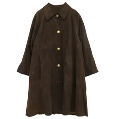 GUCCI グッチ 239-1110-7513 シープスキン スエード レザー ロングコート ジャケット ブラウン系 44【中古】のサムネイル