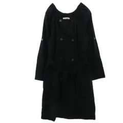 MAISON MARTIN MARGIELA メゾンマルタンマルジェラ MM6 ここのえタグ リヨセル ギャザー スクエアネック ダブルブレスト ベルテッド コート ブラック系 38【中古】のサムネイル