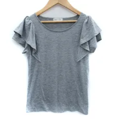 ペイトンプレイス PEYTON PLACE Tシャツ カットソー 半袖 ラウンドネック フリル M グレー /SM19のサムネイル
