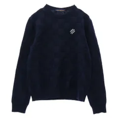 LOUIS VUITTON ルイ・ヴィトン 24SS HQN69W PEARL SIGNATURE DAMIER CREWNECK SWEATER パール シグネチャー ダミエ クルーネック ニット セーター ネイビー系 M【極上美品】【中古】のサムネイル