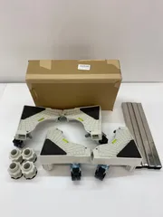 ISKAL洗濯機台 洗濯機 嵩上げ 防水パン 洗濯機台 キャスター ブレーキ付き 8足4輪 ジャッキ固定 ステンレスフレーム 洗濯機キャスター 洗濯機置き台 スライド台 360度回転 長さ調節のサムネイル