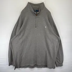 古着 ポロバイラルフローレン Polo by Ralph Lauren スウェット ハーフジップ トレーナー ワンポイント 3XLT  グレー系 無地 メンズのサムネイル