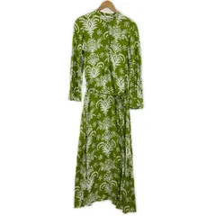ZARA ザラ 総柄 バンドカラーワンピース sizeEUR S/グリーン系×ホワイト