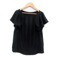ボディドレッシングデラックス BODY DRESSING Deluxe ブラウス カットソー ラウンドネック 半袖 36 S 黒 ブラック /HO38のサムネイル