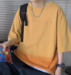 tシャツ メンズ 夏服 半袖 五分袖 グラデーション 大きい サイズ 七分袖 無地 ゆったり カジュアル ファッション シンプル 涼しい 通気性 綿 吸汗速乾 軽い柔 グラデーション メンズ tシャツ
