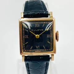 ブローバ BULOVA 14K金張り ブラックダイヤル 手巻き ヴィンテージ  腕時計のサムネイル