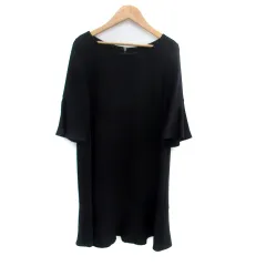 ラウンジドレス ガリャルダガランテ Loungedress GALLARDAGALANTE ワンピース ラウンドネック 五分袖 ミニ丈 黒 ブラック /HO7のサムネイル