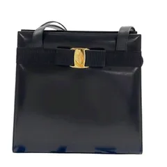 Salvatore Ferragamo フェラガモ ショルダーバッグ ヴァラリボン BL-216 676 ブラック系 レザー レディース ゴールド金具 美品のサムネイル