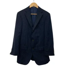 BARNEYSNEWYORK(バーニーズ) ジャケット サイズ46 XL メンズ - ダークネイビー×グレー 長袖/ストライプ/秋/冬/Takizawa Shigeruコラボのサムネイル