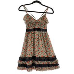 ANNA SUI フラワープリントのワンピース - メルカリ