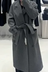 WOOYOUNGMI ウーヨンミ 25fw ウールブレンド ハイネック コート グレー 48sizeのサムネイル
