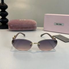 美品］MIU MIU サングラス オーバル ピンクゴールド - メルカリ
