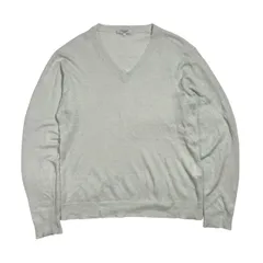 リネン100% BLUE LABEL UNITED ARROWS ブルーレーベル ユナイテッドアローズ Vネック 長袖 ニット セーター サイズ L /ミントグリーン系 メンズのサムネイル