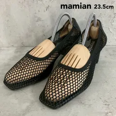 mamian マミアン メッシュ スクエアトゥ パンプス ブラック 23.5cm 日本製 チャンキーヒール フラットシューズ シアー 透け感 大人可愛い きれいめ カジュアル オフィス 通勤 通学 靴 シューズ 痛くない 歩きやすい レディース ★ ■◆のサムネイル