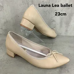 Launa lea ラウナレア ポインテッドトゥ ヒール バレエシューズ ベージュ 23cm 日本製 リボン フラット パンプス ローヒール チャンキーヒール 痛くない 歩きやすい オフィス 通勤 通学 カジュアル シンプル レディース  ★ ■■のサムネイル