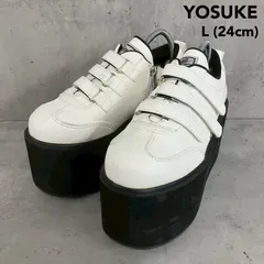YOSUKE ヨースケ 厚底スニーカー ホワイト L 24cm トリプルベルクロ 極厚ソール レディース 厚底シューズ ゴスロリ 量産型 地雷系 ロリータ 靴 通学 カジュアル フェミニン ゆめかわいい スニーカー ★ ■■のサムネイル